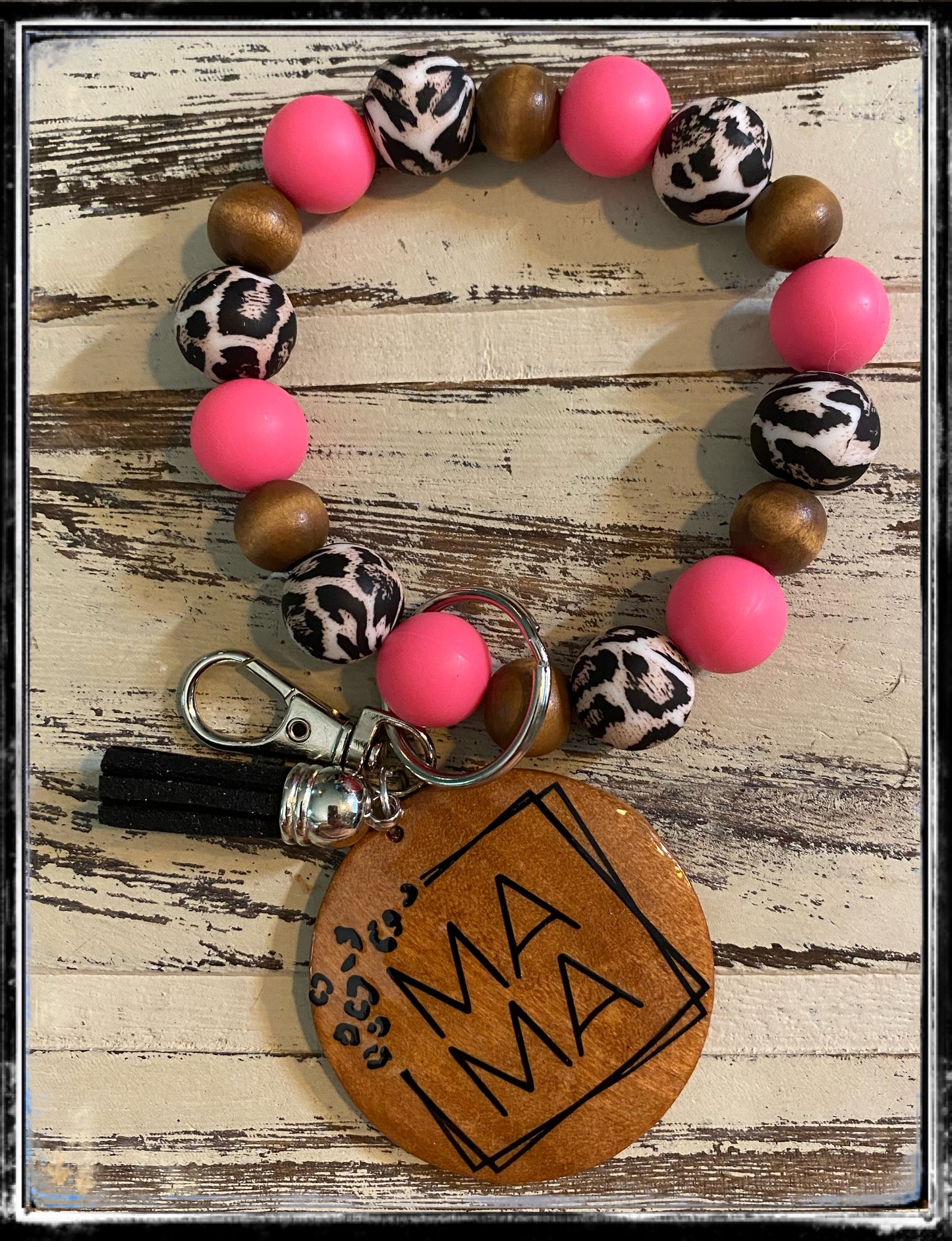 Custom leopard wristlet