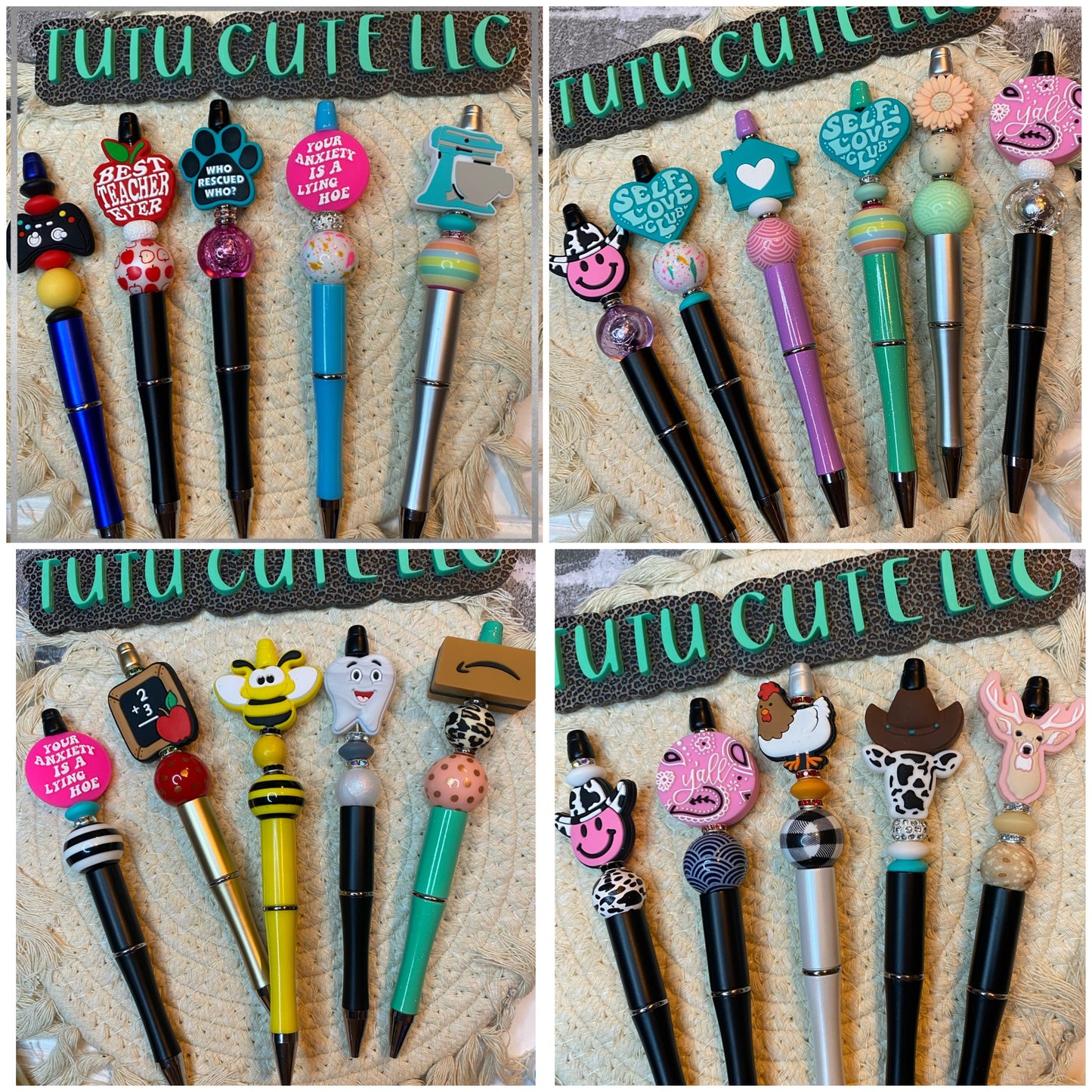 Custom beaded pen or keychain (free shipping)