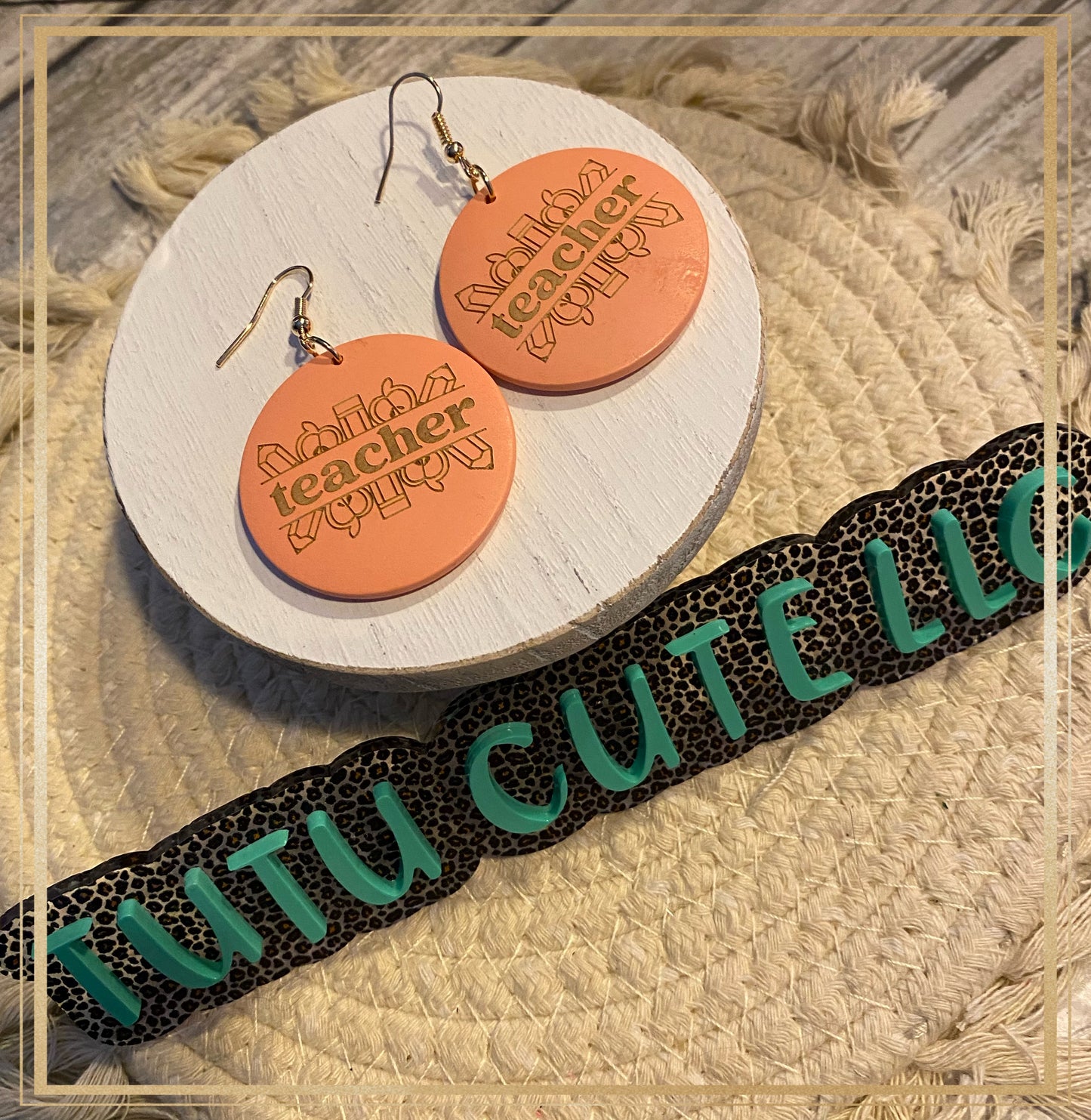 Wooden teacher earrings