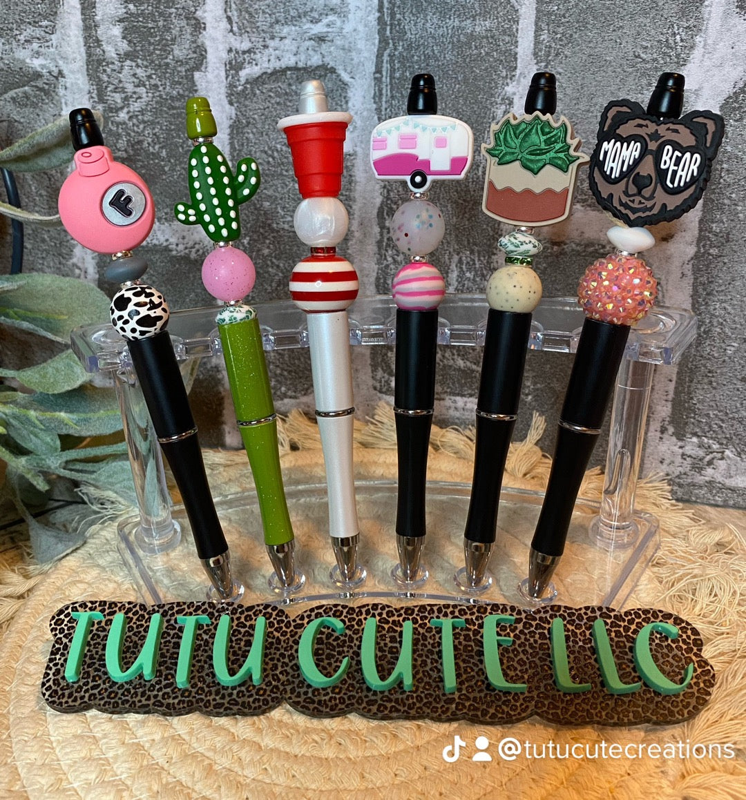 Custom beaded pen or keychain (free shipping)