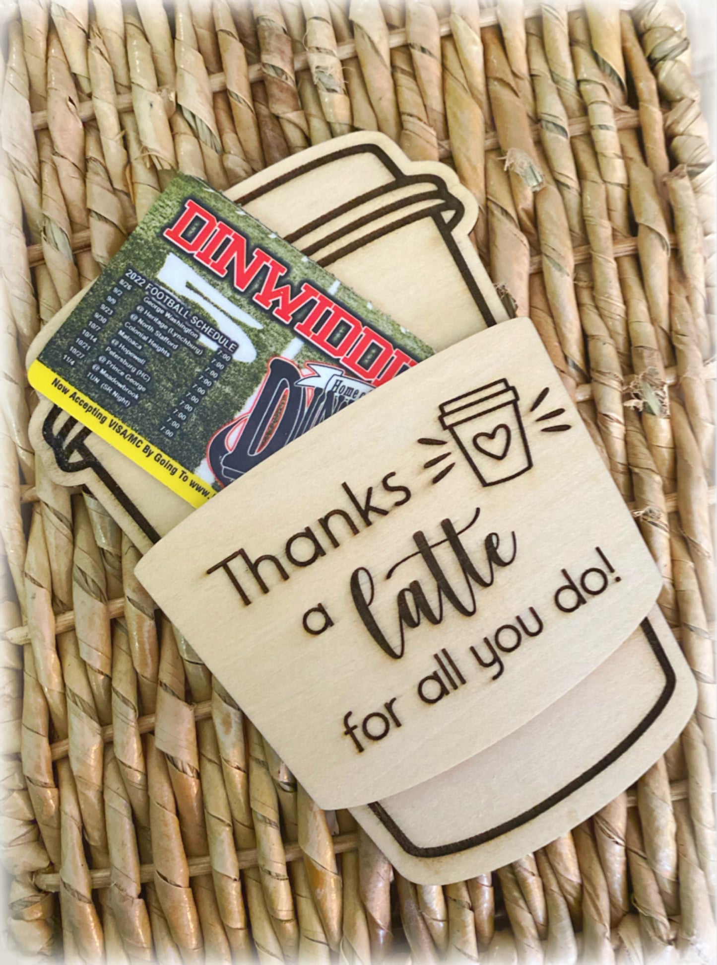 Coffee cup gift cardholder
