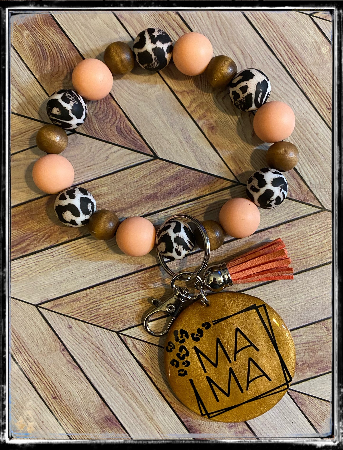 Custom leopard wristlet