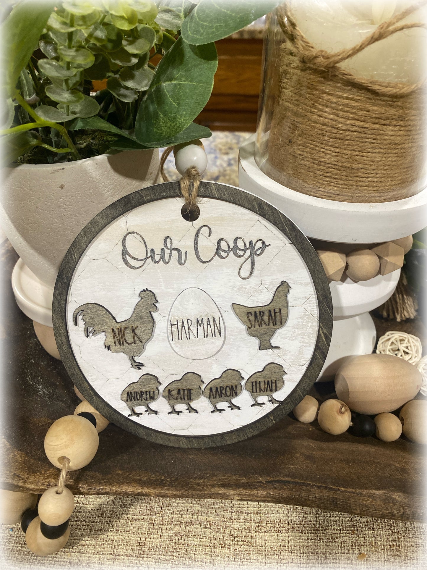 Our coop plaque/ornament
