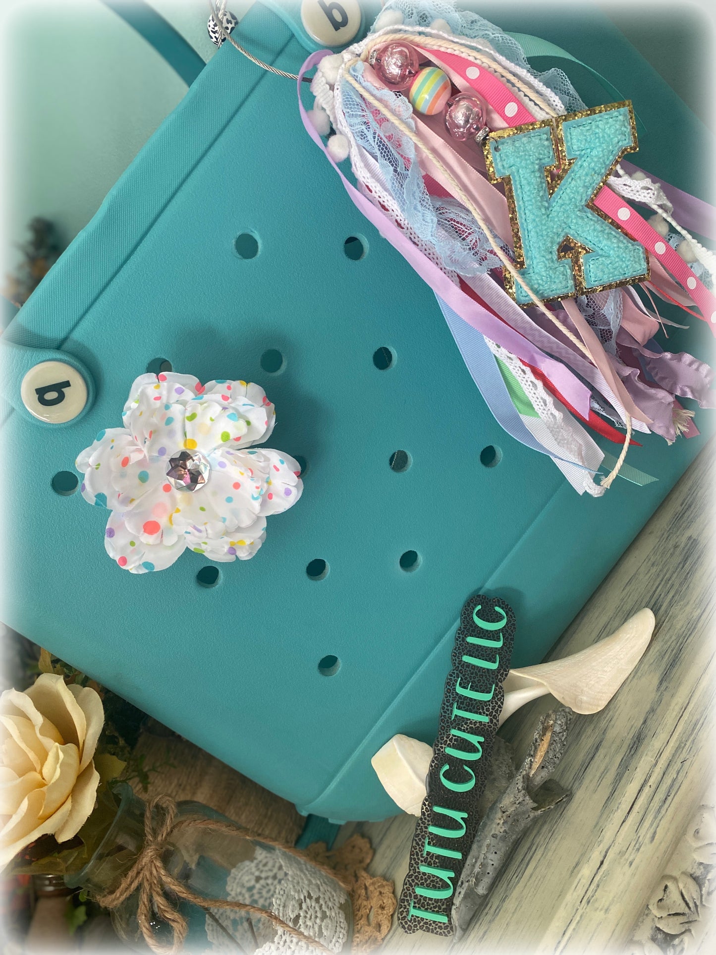 Custom flower bag clip!