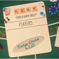 Dry erase family game night score board