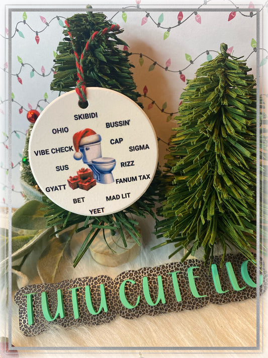 Middle schooler ceramic lingo ornament