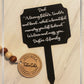Custom handmade engraved and painted grave marker