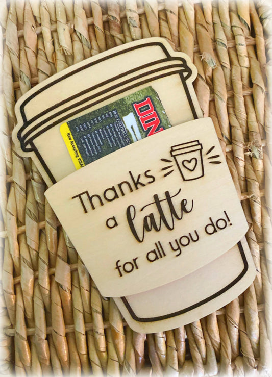 Coffee cup gift cardholder