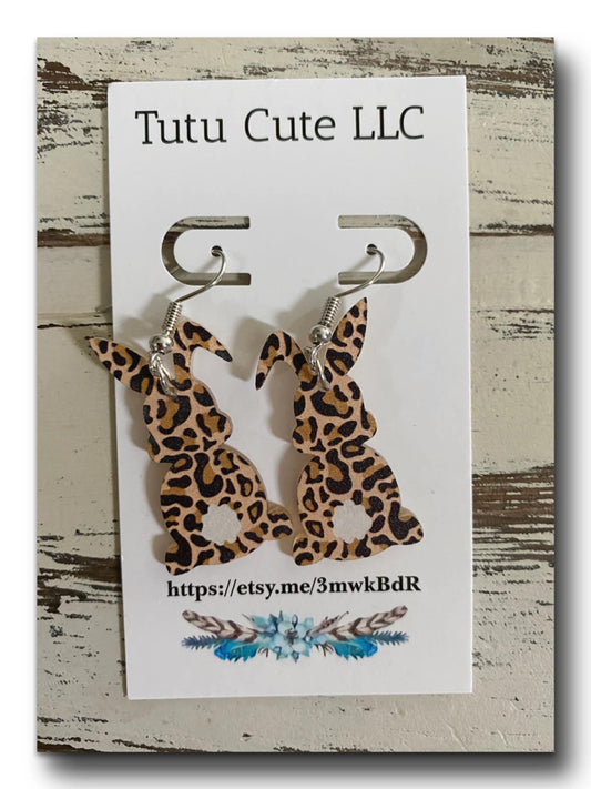 Leopard bunny earrings
