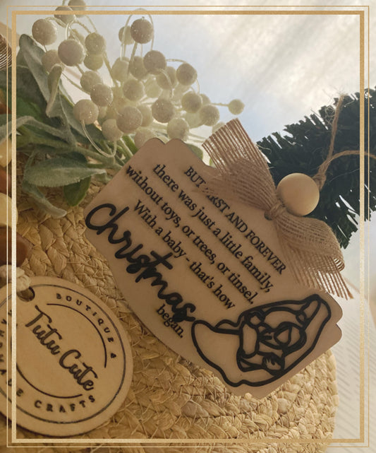 Christmas true meaning  ornament with our first family