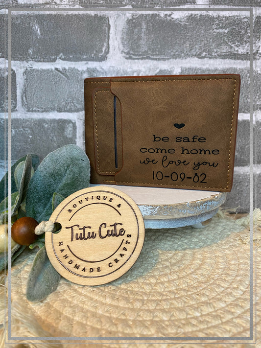 Be safe laser engraving wallet