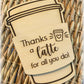 Coffee cup gift cardholder